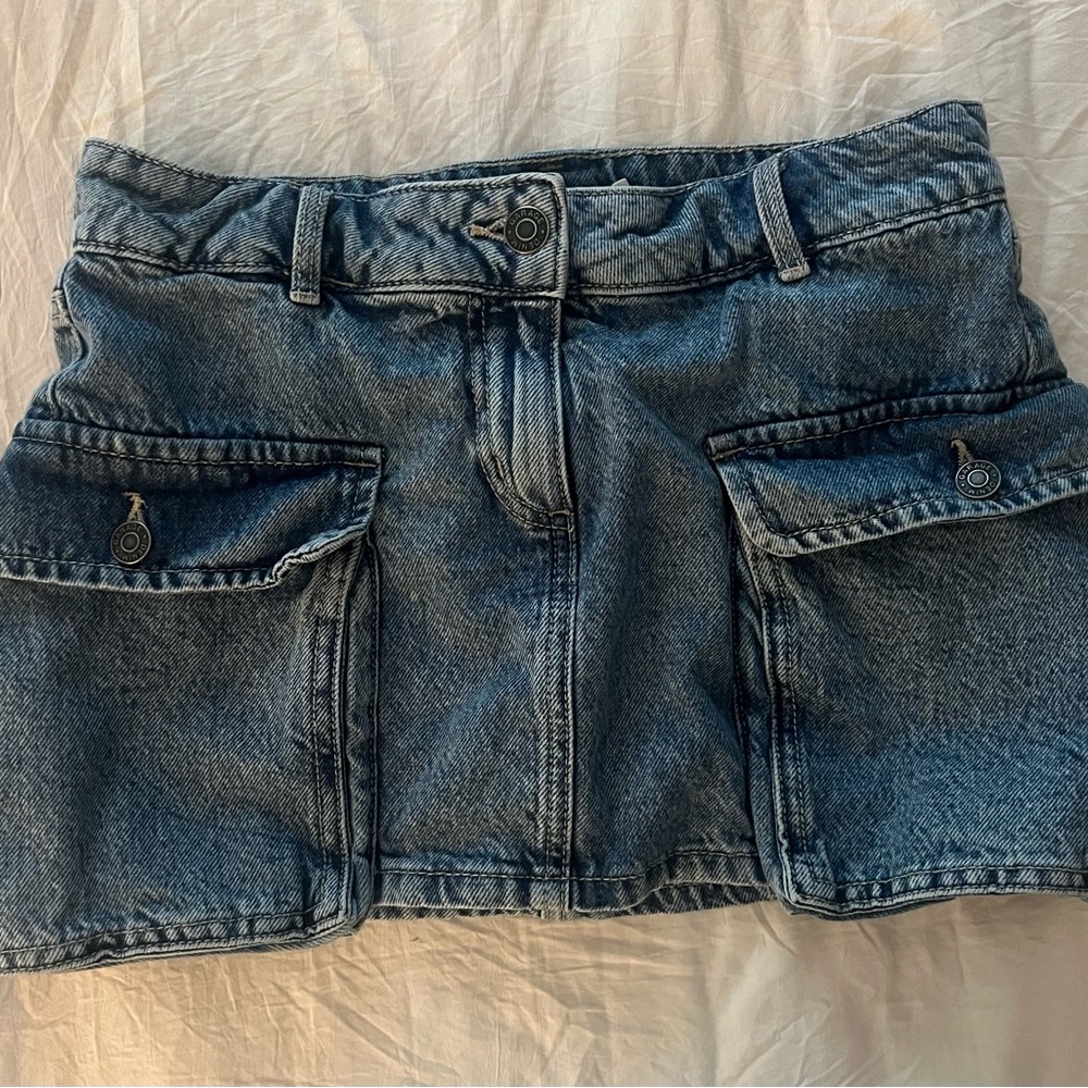 Garage Denim Cargo Mini Skort